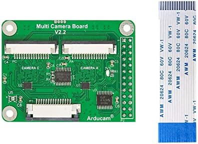 CBHIOARPD Adaptador de câmera Multi -Camera Arducam V2.2 para Raspberry Pi 4/3b+/3b 5mp e 8mp Câmeras, compatíveis com câmeras Arducam MIPI