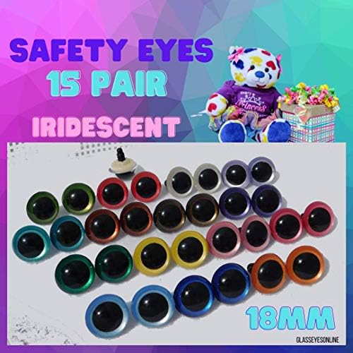 Olhos de segurança iridescente - 15 pares de cores misturam conjunto de cores