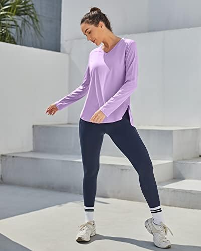 G4Free UPF 50+ camisas de sol para mulheres trepadeiras de manga longa Camisetas de proteção UV SPF para caminhada de ginásio atlético