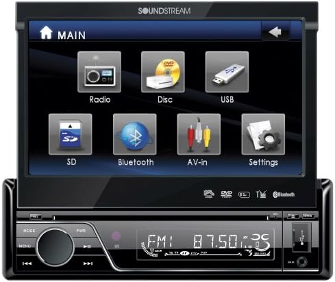 SoundStream Vir-7830b Din Single-Din Bluetooth estéreo DVD Player com tela sensível ao toque LCD de 7 polegadas
