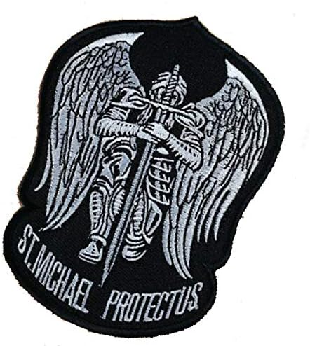 São Michael Michael Proteja os EUA Bordados Moral Patch Tactical Military Exército Patches com fixadores de