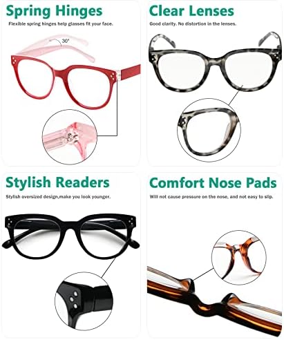 Eyekepper 4 embalagem os óculos de leitura de tamanho grande Mulheres elegantes leitores+0,75