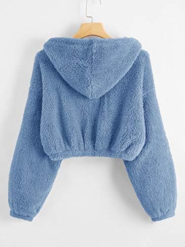 Hoodies difusos da menina das crianças quentes soltas 1/4 zip de lã de lã Sherpa moletons de inverno tops