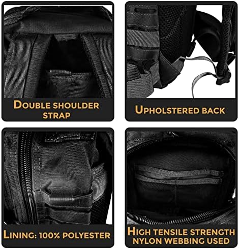 Bahoki Essentials Size Grande Mochila Tática - Mochila Militar com Molle Bags - Bolsa ajustável