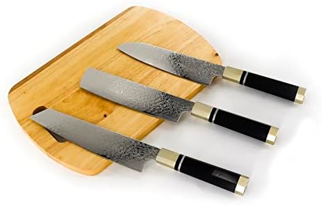 Grillfancy, faca de Damasco, VG-10 Damasco Aço inoxidável, faca de chef com caixa de presente, facas de paring, facas de cozinha de Damasco, faca japonesa, faca de chef de 8 polegadas