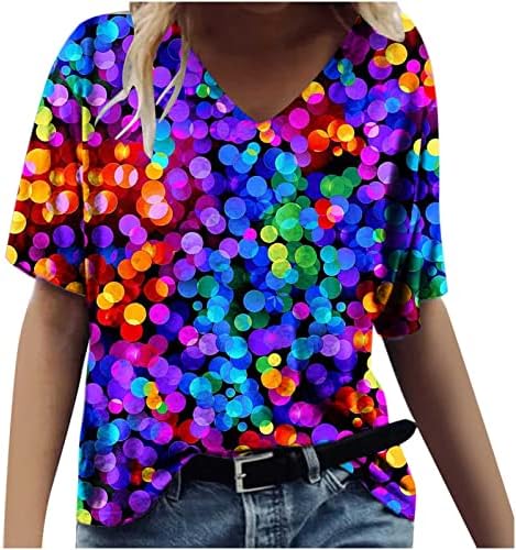 Roupas de manga curta Trendy y2k algodão vneck floral brunch gráfico de cima camiseta para meninas adolescentes