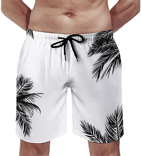Shorts masculinos shorts maiôs de banheira shorts de praia com bolsos estampas tropicais fitness