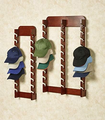 Toque de classe Ball tampa de madeira Display Rack de parede - Windsor Oak - Double - 20 slots - Exibição de chapéu de beisebol - Feito de madeira - Racks de classe para chapéus - Organizador para quarto, sala de estar, entrada