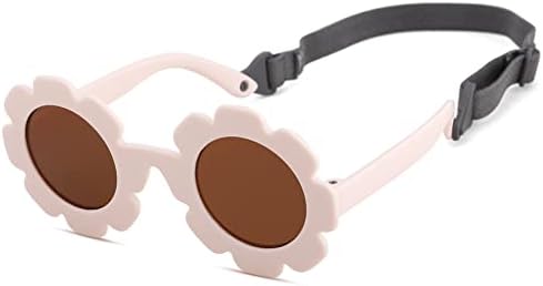 Óculos de sol Pro Acme Baby Flower com cinta UV400 Óculos de sol polarizados para meninos de meninas de meninas de 0 a 24 meses