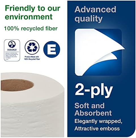 Rolo de papel higiênico Tork T24 White, avançado, 2 camadas, 80 x 500 folhas, 2461200