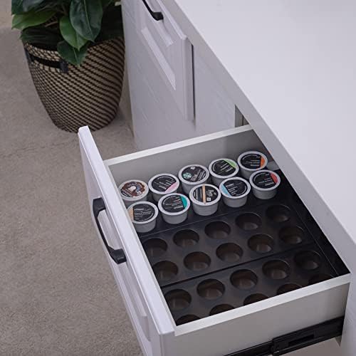 Organizador de armazenamento de cafeteira para gaveta de cozinha, suporte de 60 k copo, bandeja de plástico