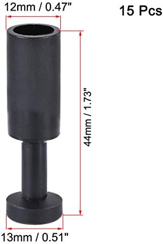 UXCELL PUSH para conectar os acessórios, tampa de tampa de pneu pneumático, ajuste para o diâmetro interno de 12 mm. Tubo de tubo de mangueira de ar, plástico, preto, pacote de 15