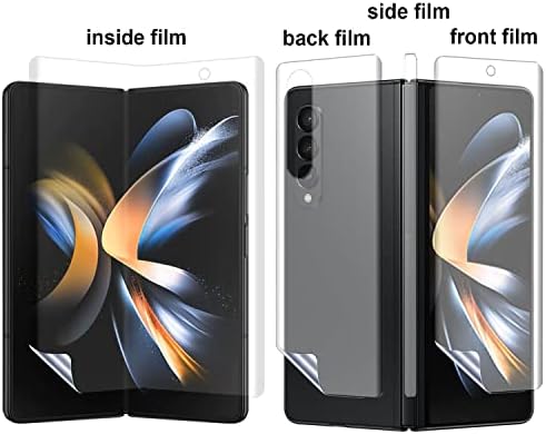 Protetor de tela projetado para Samsung Galaxy Z Fold 4, 2 Pcs Protetor de tela frontal e 2 PCs dentro do protetor