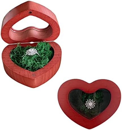Caixa de anel de madeira Rizone, caixa de anel de casamento, portador do anel, suporte do anel da proposta,