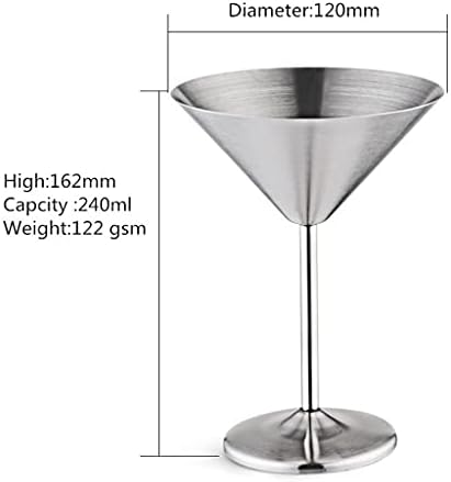Genigw Creative Martini Cocktail Whisky Glass Personalizado Aço inoxidável Chic Wine Bar Restaurante Champagne