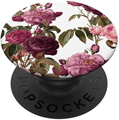 Flores rosa, Borgonha, rosas, peônias no fundo branco Popsockets PopGrip: Grip Swappable para telefones e tablets