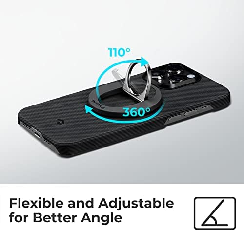 Pitaka Phone Ring Suport Magnetic Telefone Compatível com anel MagSafe para iPhone 14/13/12 [Magez Grip, Black]