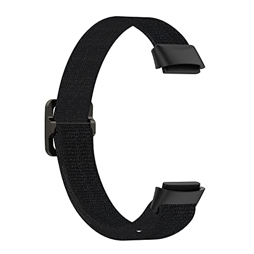 Banda de relógio elástica eieuuk compatível com Fitbit Luxe/Luxe SE Smartwatch, tecido de nylon respirável Fabric Ajustável Sport Sport Straping para luxo/luxo se homens, preto