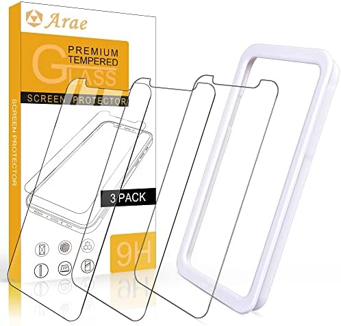 Protetor de tela ARAE para iPhone XR/iPhone 11, vidro temperado HD, trabalho anti -arranhão com a maioria dos estojos, 6,1 polegadas, 3 pacote