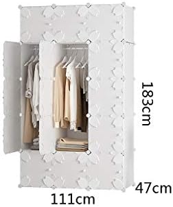 Organizador do armário -, armário de guarda -roupa modular para organizadores de roupas, pano de plástico de quarto adolescente 111 × 47 × 183cm