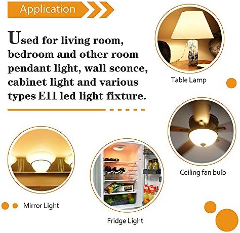 Yuyilight [4-Pack] E11 Bulbo LED, luzes de reposição de halogênio equivalentes a 90W, mini base