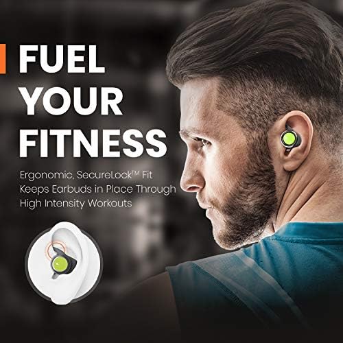 HELIX True Wireless Ultra Sport Earbuds, fones de ouvido Bluetooth 5.0, áudio HD, ajuste de securelock, IPX4 à prova d'água, parada automática, treino, esporte