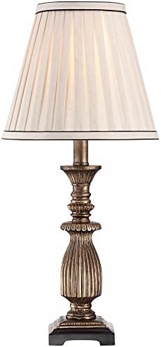 Regency Hill enrolou o lâmpada de mesa de sotaque rústica tradicional 18 High Antique Gold Bege Fabric Pleated Empire Shade Decor para quarto da sala de estar casa de cabeceira de cabeceira de cabeceira