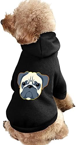 Pugs Cat & Dog Hoodie macio e quente moletom para cachorros suéteres para pequenos animais de estimação médio