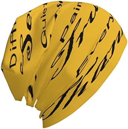 Presentes para colegas de trabalho, amarelo Religioso Católico Católico Verso Mens Saída Estilo Knit Hat Inspirational