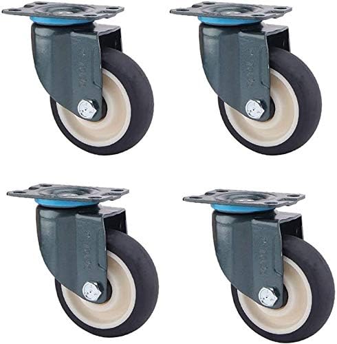 Rodas de Nianxinn Castor Rodas pesadas 300kg φ75mm/ 100mm/ 125mm, pacote 4-PU Móveis giratórios Caster