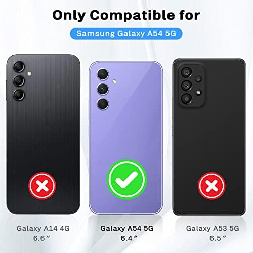 Casetego Compatível com o protetor de tela Galaxy A54 5G, 3 pacote de vidro temperado com temperado+3 protetor de lente da câmera, amigável para casos, dureza 9H, instalação fácil de bolhas para Samsung Galaxy A54 5G.