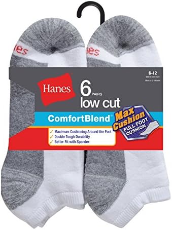 Hanes Men's ComfortBlend Max Cushion Low Cut Sock 6-Pack