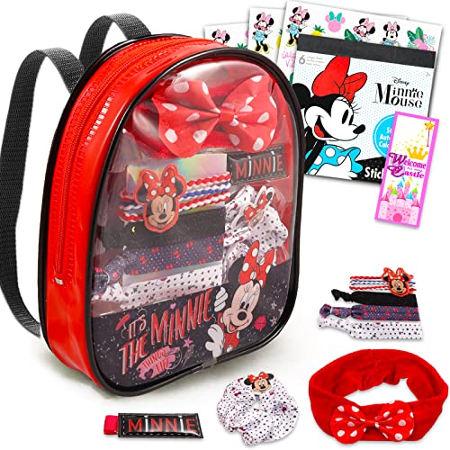 Disney Minnie Mouse Hair Acessórios Conjunto de presentes de beleza - Pacote de 10 PC com Minnie Mouse