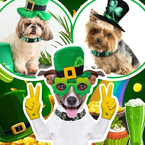 6 peças colarinhos de cães do dia de St. Patrick colares de cães de férias macios ajustáveis