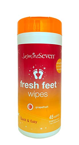 Limpos de pés frescos - para crianças e adultos - lascas de toranja refrescantes antibacterianas, lençóis selvagens - 45 pés, mãos, lenços corporais | por Jasmine sete