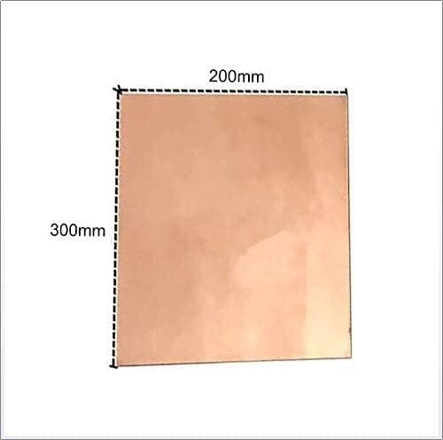Placa de latão Haoktsb Placa de folha de metal de cobre pura2.5x 200 x 300 mm Placa de metal de cobre cortada, 200 mm x 300 mm x 2,5 mm de papel de cobre pura