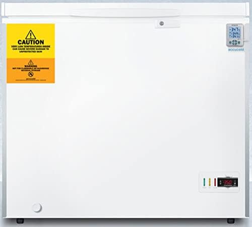 Summit Appliance Vlt74-35ºC Laboratório 6.7 Cu.ft. Freezer de peito com guardas de canto de aço inoxidável, termômetro calibrado NIST, descongelamento manual, controles digitais com alarme e bloqueio