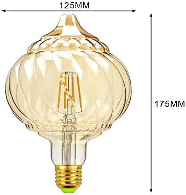 Iluminação lxcom grande lâmpada decorativa 4W G125 Pumpkin pontudo Edison Light Light Warm Branco 2700k âmbar