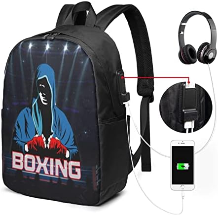 Wowusuo Boxing Laptop Mackpack for Men Slim Daypack Durável com USB port Travel Casual Saco de laptop de