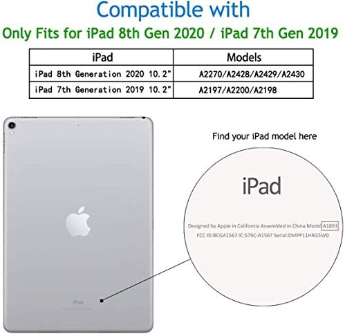 Caso mastten compatível com iPad 9/8/7th Generation Caso, iPad 10,2 polegadas com porta -lápis, tampa