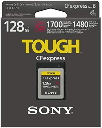 Sony 128GB Tough CEB-G Series Cfexpress Tipo B Pacote de carteira de memória com o leitor CFexpress