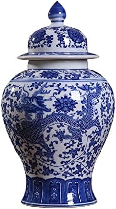 Fotoev Jingdezhen Blue e White Dragon Padrão Cerâmica Ginger Jar Vaso de Porcelana, Jarros decorativos