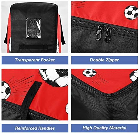 N/ A Bolsa de armazenamento de grande capacidade para baixo - bolas de futebol Red Quilt Roupas Organizador de decoração Zipper movimentando a bolsa