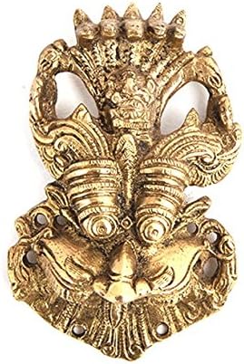 Prateleira indiana 3 peças vocalforlocal artesanal multicolor bronze tibetano máscara hindu ganchos de parede para pendurar joias para cabides