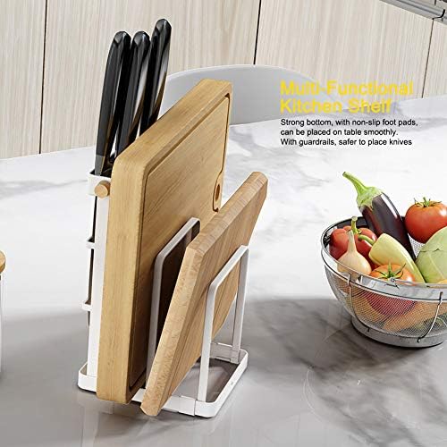Kuidamos Rutting Board e Stand Knife, Rack de secagem de suporte para tábua de cortar não deformada com guardrails para uso da cozinha em casa