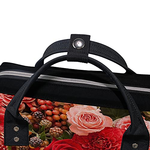 Uma mochila de semente Bolsa de fraldas de fraldas flores florais para meninas Mulheres Tote Daypack