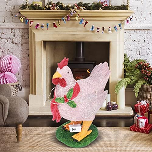 Ornamentos de frango NAROOTE, resina 3D real de resina inovadora Ornamentos de Natal para decoração de Natal para decoração de desktop