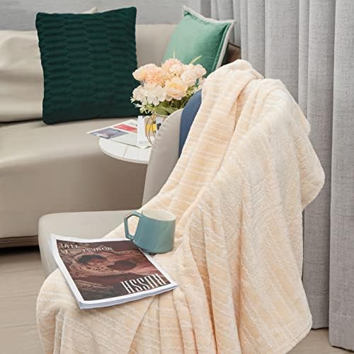 Cobertores de arremesso de lã Sriziano, cobertores brancos de flanela, cobertor de flanela leve de 50 x60 lavável