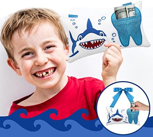 Travesseiro de fada de dente do Malihome com bolso para meninas e garotos Almofados de dente de dente de dente de dente de dente de dente de dente 8,6 x 4,8 polegadas