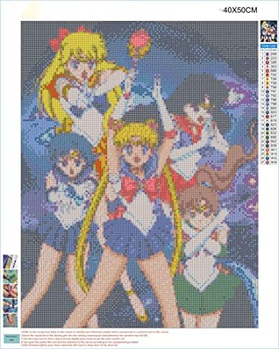 Starrydots 5D Pintura de diamante DIY Sailor Moon 16x20 polegadas Bordado de strol